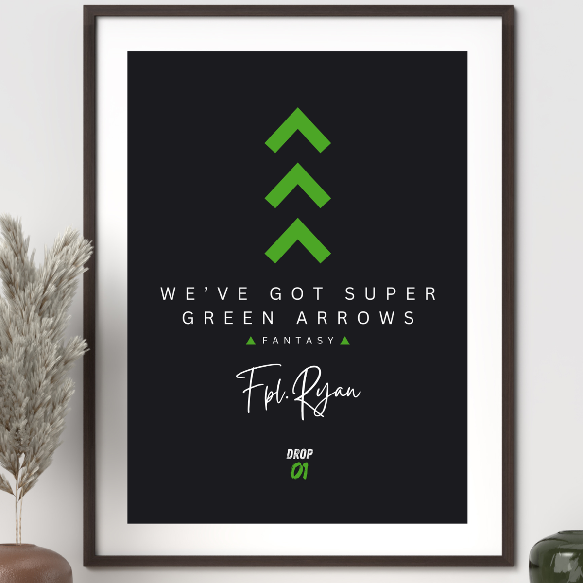 Super Green Arrows – A3 Art Print